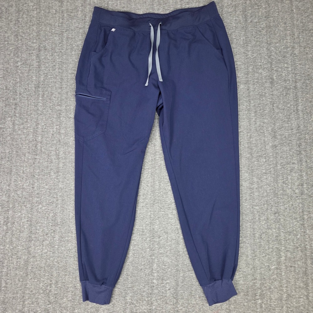 FIGS Zamora Jogger Scrub Pant Women XLT Navy Blue High Waist Medical Uniform